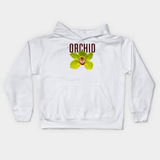 Green Orchid with Text Kids Hoodie